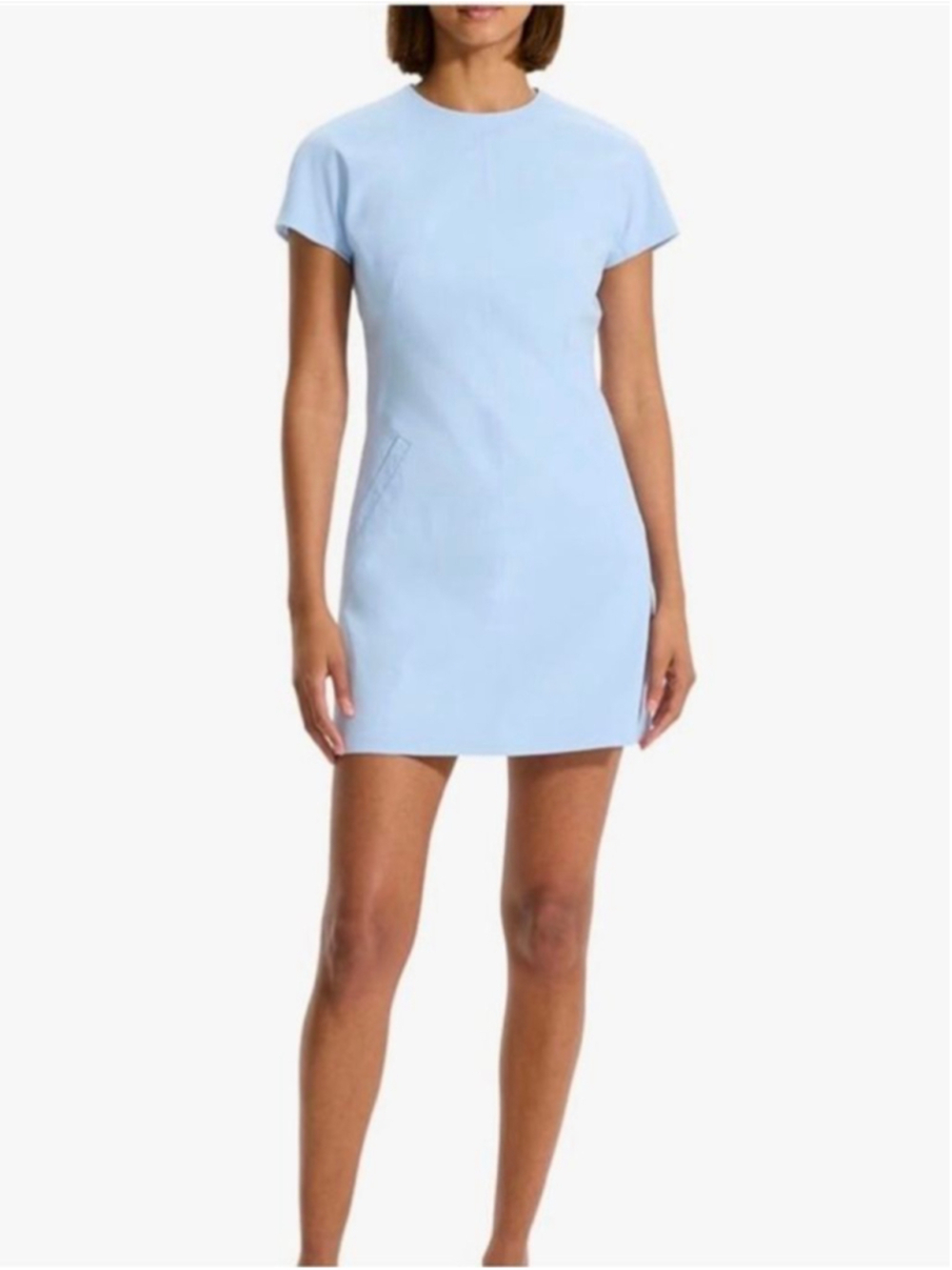 Nwt Theory Light Blue Dolman Short Sleeve Mini Dress Skylight Good Crunch 4